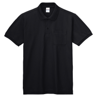 ブラック Printstar 5.8oz ポロシャツ（ポケット付）
