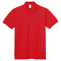 レッド Printstar 5.8oz ポロシャツ（ポケット付）