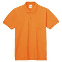 オレンジ Printstar 5.8oz ポロシャツ（ポケット付）