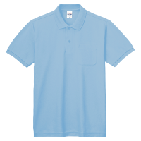 ブルー Printstar 5.8oz ポロシャツ（ポケット付）