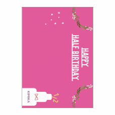 女の子の月齢フォトにも使えるピンクの背景とケーキのポスターをオリジナルでプリント　ハーフバースデーのテンプレート　A1 合成紙ポスターの無料デザインテンプレート