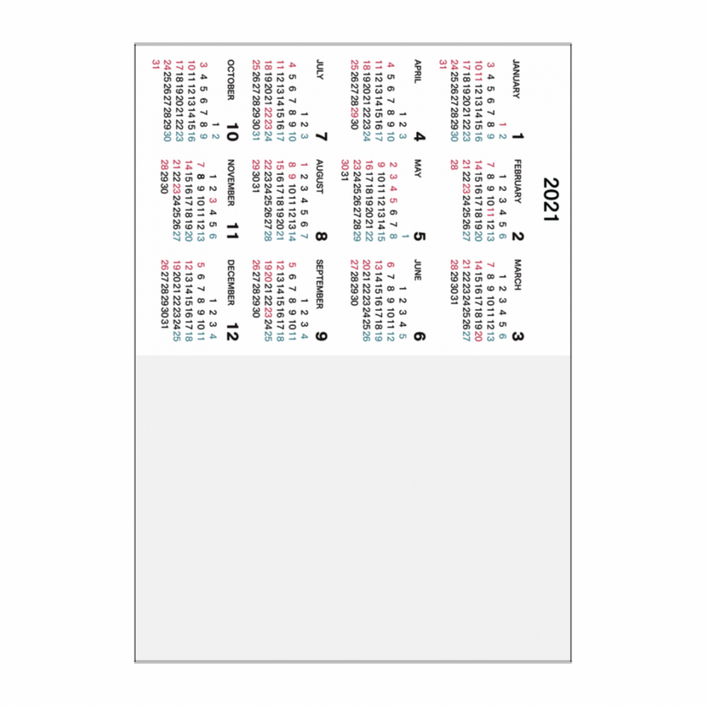 光沢紙ポスター 横サイズの21年カレンダーをオリジナルプリント ポスター カレンダーのテンプレート作例詳細 オリジナルプリント