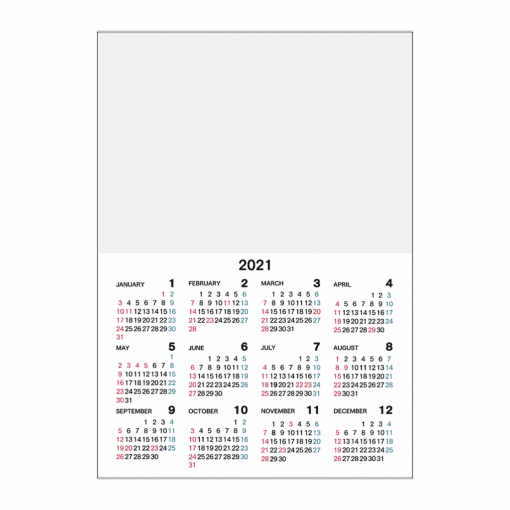 A3 光沢紙ポスター A3縦サイズの21年カレンダーをオリジナルプリント ポスター カレンダーのテンプレート作例詳細 オリジナルプリント