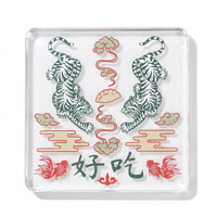 正方形 アクリルステッカー（クリア） 写真やイラストなどフルカラー印刷可能！透明感がかわいいスクエアアクリルシール オリジナルの自作シールを格安で1個から