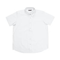 ホワイト AITOZ メンズ半袖オックスボタンダウンシャツ