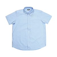ブルー AITOZ メンズ半袖オックスボタンダウンシャツ