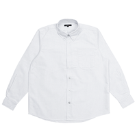 ホワイト AITOZ メンズ長袖オックスボタンダウンシャツ