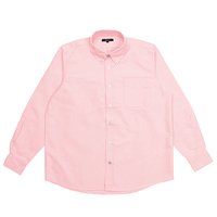 ピンク AITOZ メンズ長袖オックスボタンダウンシャツ