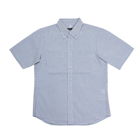 ブルー AITOZ 半袖ボタンダウンシャツ（コードレーン）