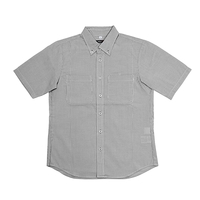 ブラック AITOZ 半袖ボタンダウンシャツ（コードレーン）