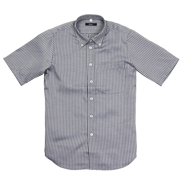 AITOZ 半袖ボタンダウンシャツ（ヘリンボーン）