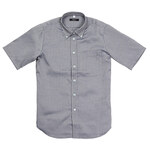 AITOZ 半袖ボタンダウンシャツ（ヘリンボーン）