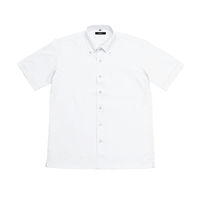 ホワイト AITOZ 半袖ボタンダウンシャツ