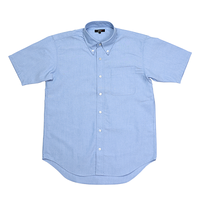 ブルー AITOZ 半袖T/Cオックスボタンダウンシャツ
