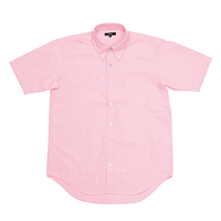 ピンク AITOZ 半袖T/Cオックスボタンダウンシャツ