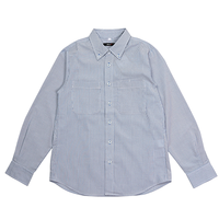 ブルー AITOZ 長袖ボタンダウンシャツ（コードレーン）