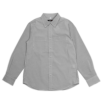 ブラック AITOZ 長袖ボタンダウンシャツ（コードレーン）