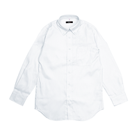 ホワイト AITOZ 長袖ボタンダウンシャツ（ヘリンボーン）