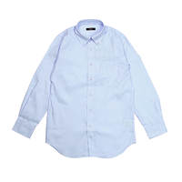 ブルー AITOZ 長袖ボタンダウンシャツ（ヘリンボーン）