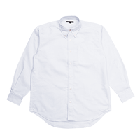 ホワイト AITOZ 長袖T/Cオックスボタンダウンシャツ