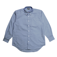 ブルー AITOZ 長袖T/Cオックスボタンダウンシャツ