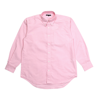 ピンク AITOZ 長袖T/Cオックスボタンダウンシャツ