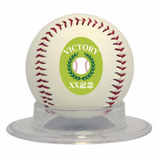 記念品らしいリースイラストの野球ボールをオリジナルでプリント　卒団記念野球ボールのテンプレート　ベースボールの無料デザインテンプレート