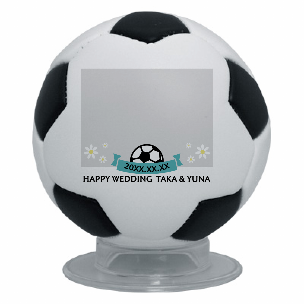 ミニサッカーボール チームメンバーの結婚祝いに記念ボールをオリジナルでプリント 記念ボールのテンプレート作例詳細 オリジナルプリント Jp公式