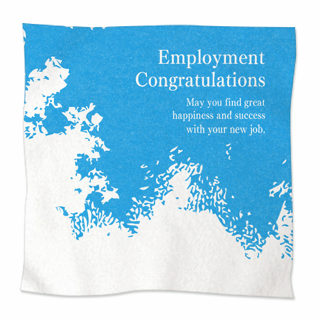ミニタオル 2フェイス 青空に雲が浮かぶデザインが爽やかな就職祝いのミニタオルをオリジナルでプリント 就職祝いのテンプレート作例詳細 オリジナルプリント Jp公式