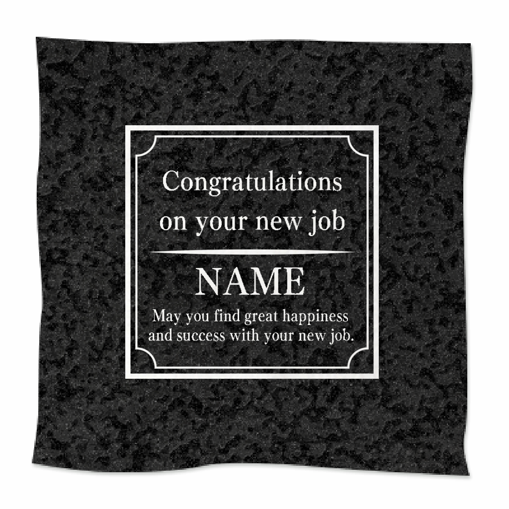 ミニタオル 2フェイス 男性へのプレゼントに ブラックに白いメッセージがかっこいい転職祝いのミニタオルをオリジナルでプリント 転職祝いのテンプレート作例詳細 オリジナルプリント Jp公式