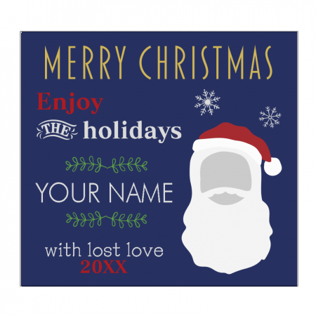 定番ミニタオル 無料テンプレート クリスマス サンタの顔 メッセージ ネイビー 作例詳細 オリジナルプリント