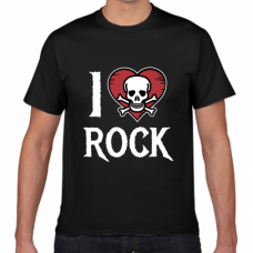 I LOVE ROCKのTシャツをオリジナルでプリント　I LOVE Tシャツのテンプレート　短納期Tシャツの無料デザインテンプレート