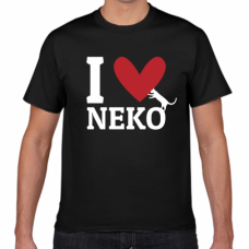 I LOVE NEKOのTシャツをオリジナルでプリント　I LOVE Tシャツのテンプレート　短納期Tシャツの無料デザインテンプレート