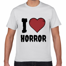 I LOVE HORRORのTシャツをオリジナルでプリント　I LOVE Tシャツのテンプレート　短納期Tシャツの無料デザインテンプレート