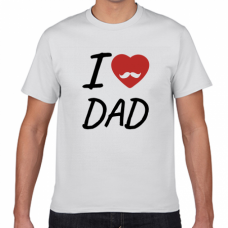 I LOVE DADのTシャツをオリジナルでプリント　親子Tシャツのテンプレート　短納期Tシャツの無料デザインテンプレート