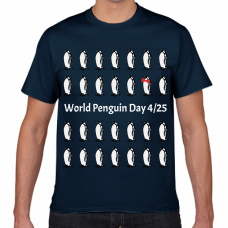 世界ペンギンの日４／25のTシャツをオリジナルでプリント 今日は何の日のテンプレート　短納期Tシャツの無料デザインテンプレート