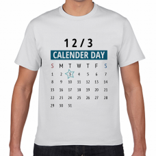 カレンダーの日12／3のTシャツをオリジナルでプリント 今日は何の日テンプレート　短納期Tシャツの無料デザインテンプレート