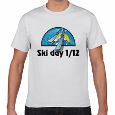 スキーの日1／12のTシャツをオリジナルでプリント 今日は何の日テンプレート　短納期Tシャツの無料デザインテンプレート