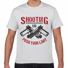 拳銃のイラストがクールなTシャツをオリジナルでプリント　メンズデザインのテンプレート　短納期Tシャツの無料デザインテンプレート