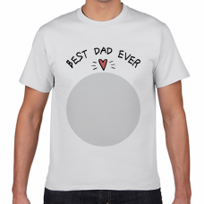 写真やイラストを入れられるハート付き父の日のTシャツをオリジナルでプリント　父の日のテンプレート　短納期Tシャツの無料デザインテンプレート