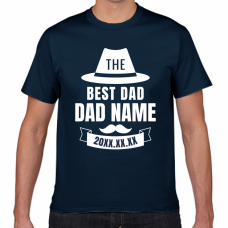 帽子とヒゲがおしゃれな父の日のTシャツをオリジナルでプリント　父の日のテンプレート　短納期Tシャツの無料デザインテンプレート