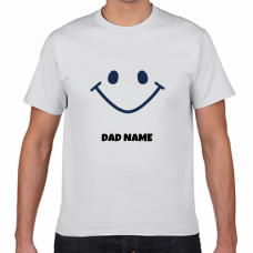 パパのスマイルマーク入りTシャツをオリジナルでプリント　親子Tシャツのテンプレート　短納期Tシャツの無料デザインテンプレート