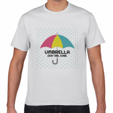 傘の日6／11のTシャツをオリジナルでプリント 今日は何の日テンプレート　短納期Tシャツの無料デザインテンプレート