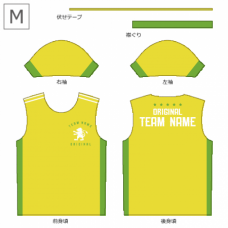 黄色とライトグリーンのラインの総柄Tシャツをオリジナルでプリント　チームTシャツ・ユニフォームのデザインテンプレート　総柄Tシャツの無料デザインテンプレート