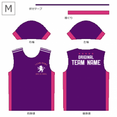 紫とピンクのラインの総柄Tシャツをオリジナルでプリント　チームTシャツ・ユニフォームのデザインテンプレート　総柄Tシャツの無料デザインテンプレート
