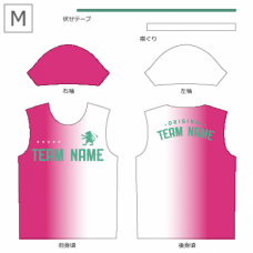 ピンクと白グラデーションの総柄Tシャツをオリジナルでプリント　チームTシャツ・ユニフォームのデザインテンプレート　総柄Tシャツの無料デザインテンプレート