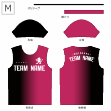 黒とピンクのグラデーションの総柄Tシャツをオリジナルでプリント　チームTシャツ・ユニフォームのデザインテンプレート　総柄Tシャツの無料デザインテンプレート