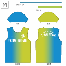 ライトグリーンと青のグラデーションの総柄Tシャツをオリジナルでプリント　チームTシャツ・ユニフォームのデザインテンプレート　総柄Tシャツの無料デザインテンプレート