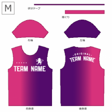 紫とピンクのグラデーションの総柄Tシャツをオリジナルでプリント　チームTシャツ・ユニフォームのデザインテンプレート　総柄Tシャツの無料デザインテンプレート