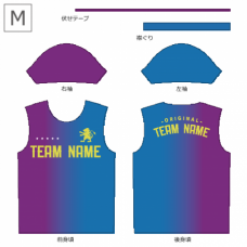青と紫のグラデーションの総柄Tシャツをオリジナルでプリント　チームTシャツ・ユニフォームのデザインテンプレート　総柄Tシャツの無料デザインテンプレート